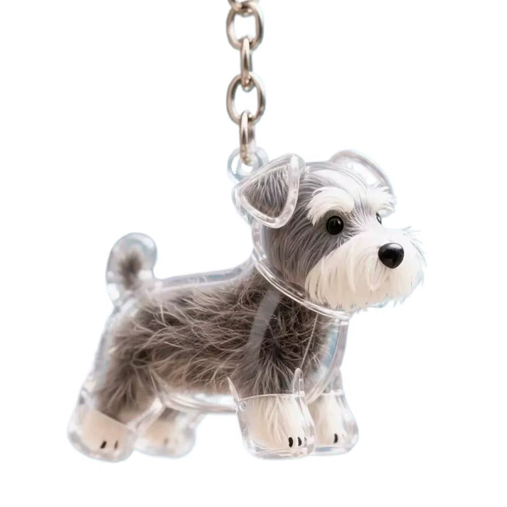 Clear Pet Hair Keychain Cute Dog Fur Keepsake Holder Creative Transparent Pet Hair Memorial Collection Pendant for Dog/Cat