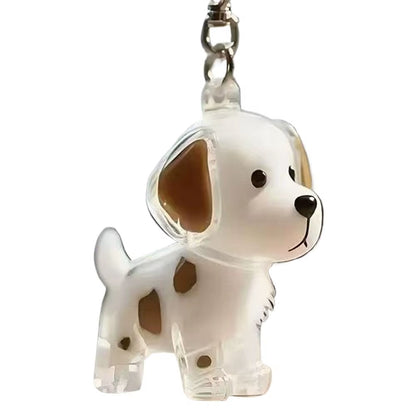 Clear Pet Hair Keychain Cute Dog Fur Keepsake Holder Creative Transparent Pet Hair Memorial Collection Pendant for Dog/Cat